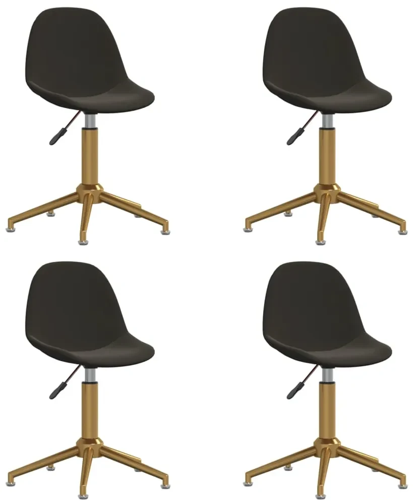 vidaXL Eetkamerstoelen 4 st draaibaar fluweel donkergrijs