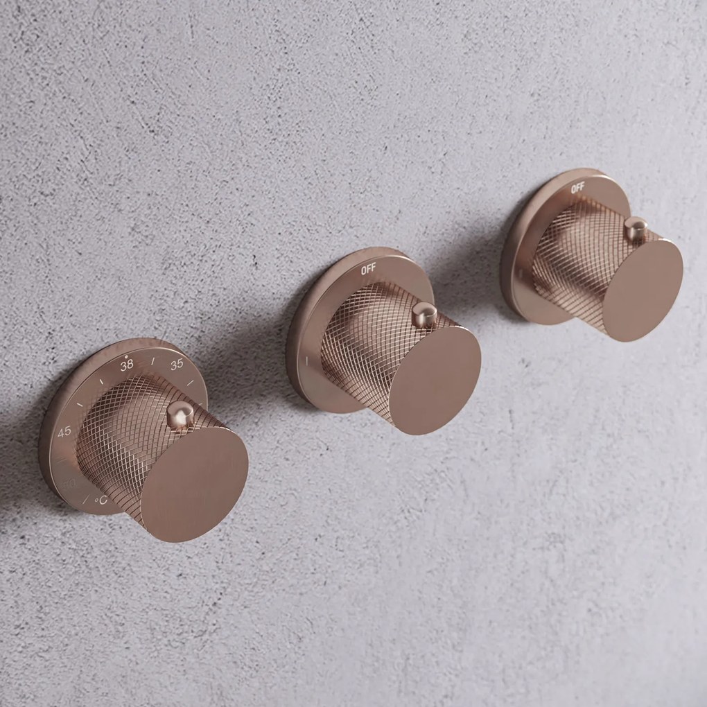 Saniclear Plus Curved Pro inbouw regendouche met inbouw douchekop 30x30cm en staafhanddouche geborsteld koper