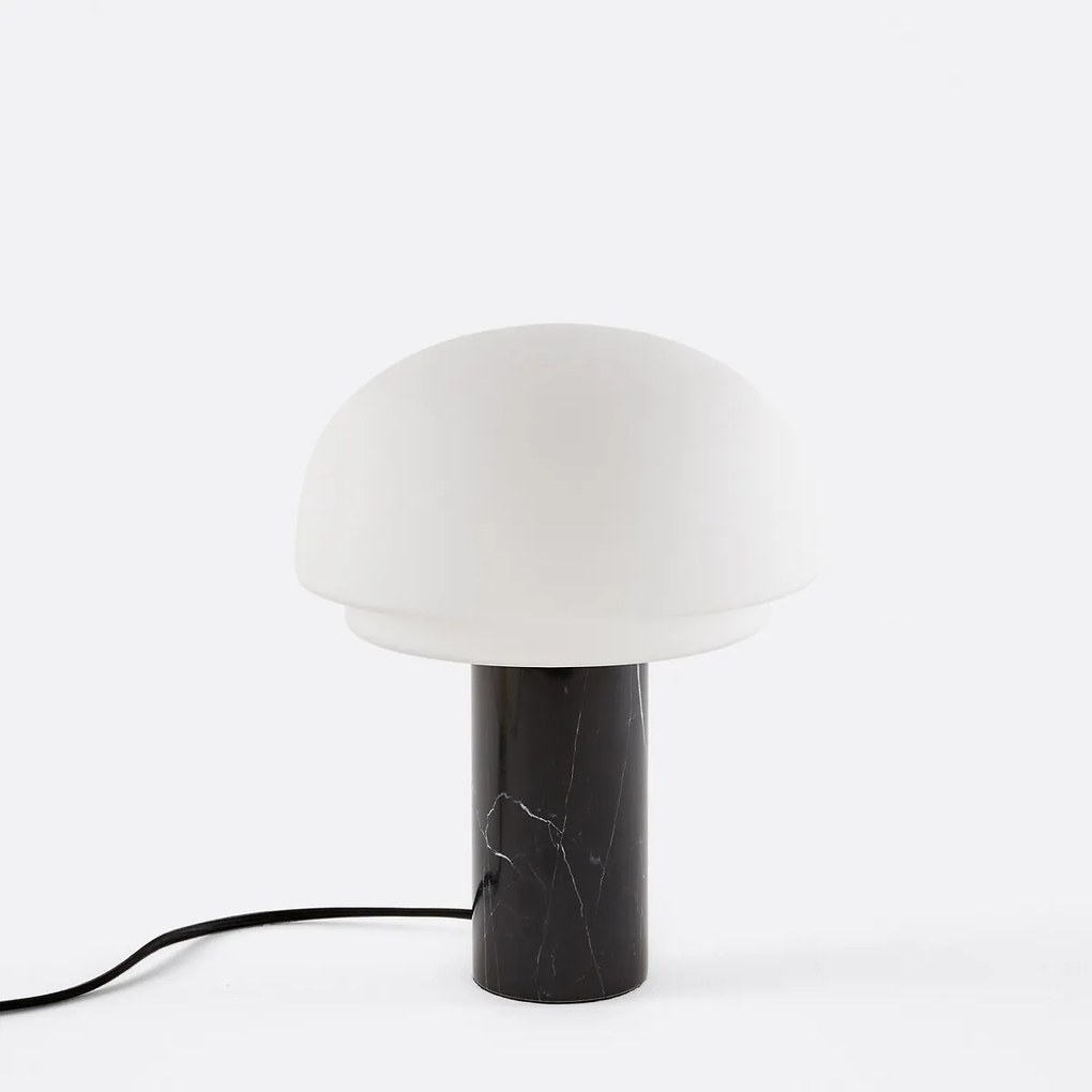 Tafellamp in opaline en marmer H27,5, Agathilda