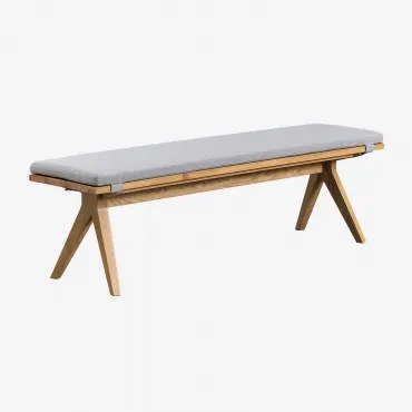 160 Cm Bank Van Eikenhout Basset Grijs - Sklum