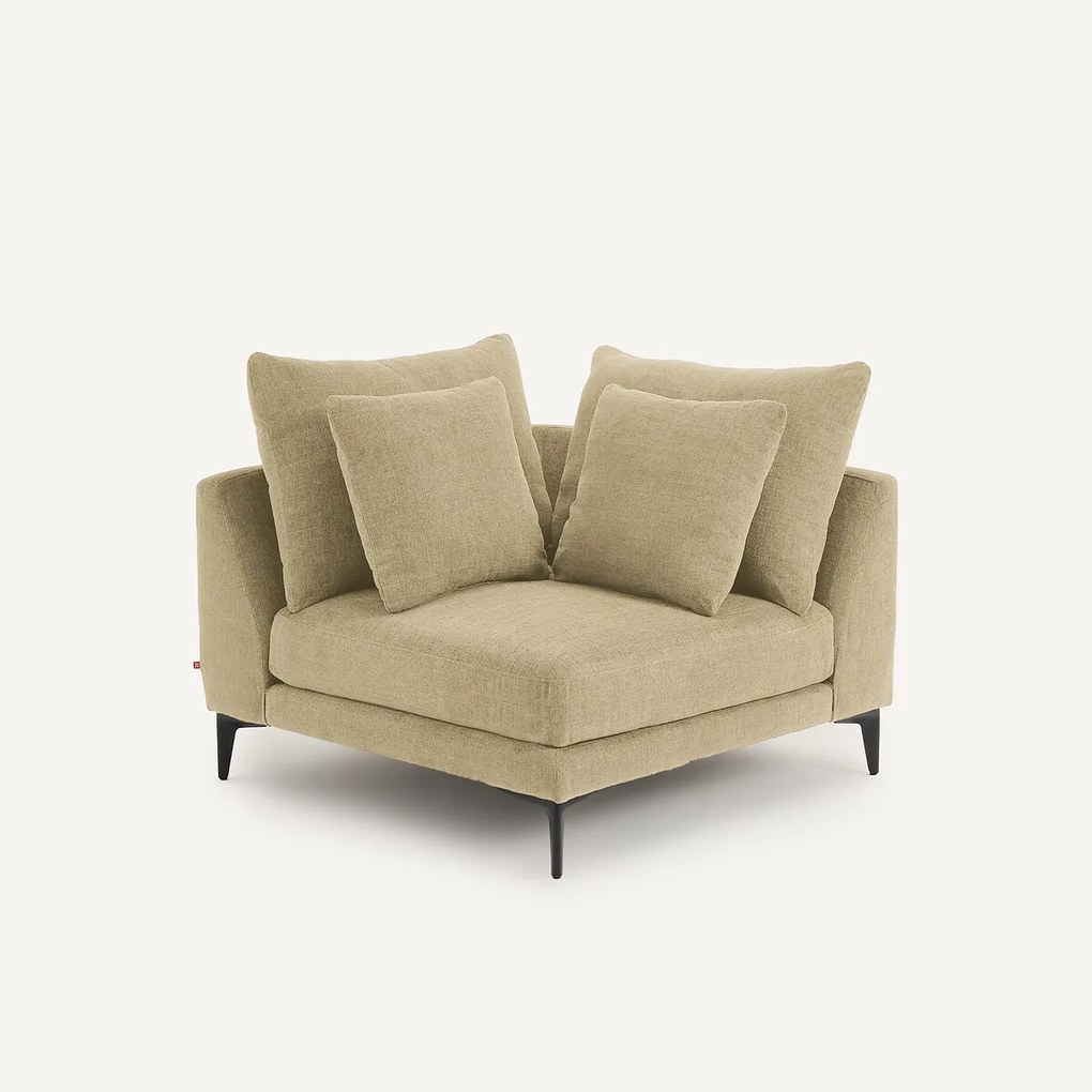 Hoekbank van gevlochten polyester, MODERNISTE, ontwerp Emmanuel Gallina