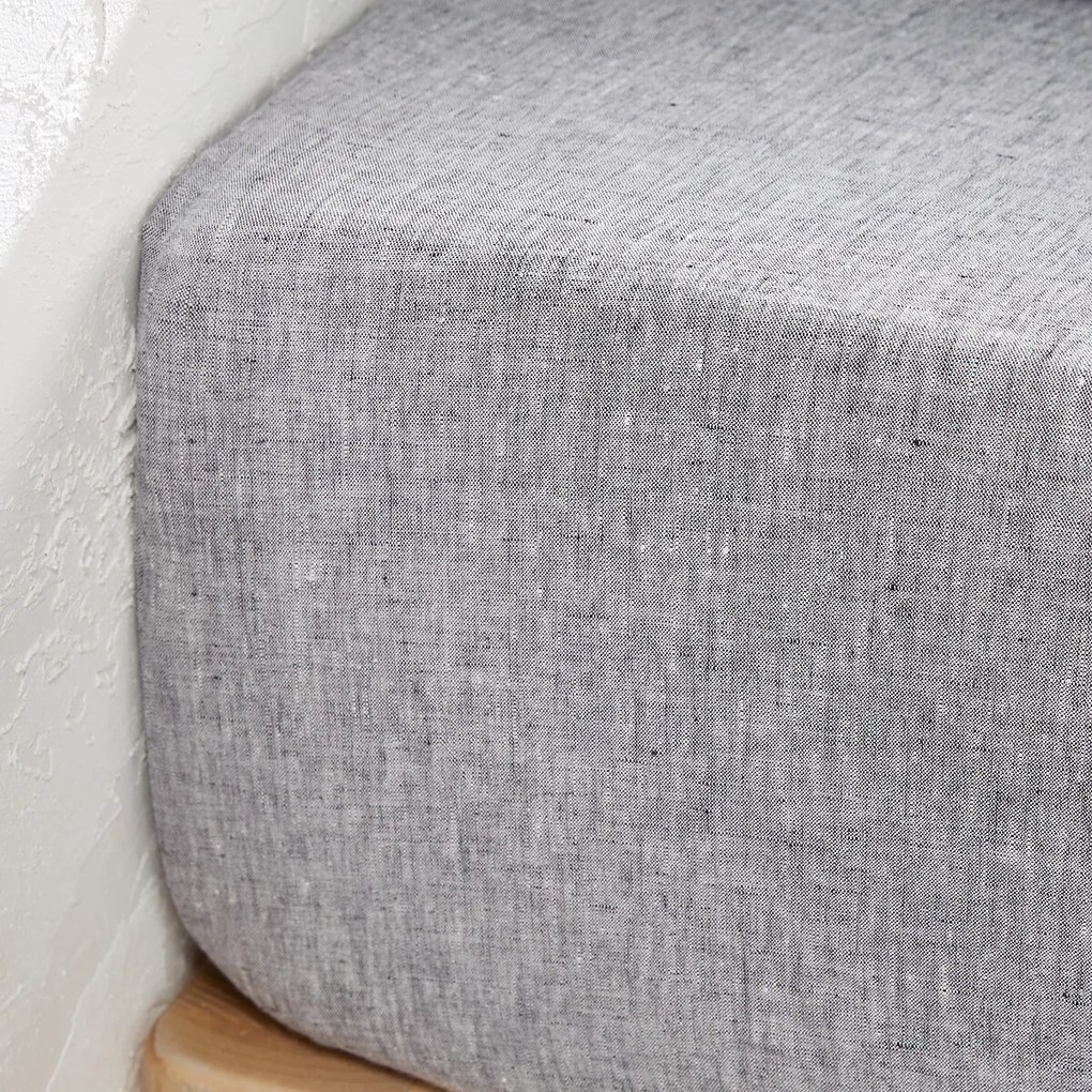 Hoeslaken in gewassen linnen, omslag 35 cm, Linot