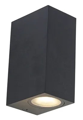 Buitenlamp Set van 3 smart wandlampen zwart 2-lichts IP44 - Baleno Modern GU10 IP44 Buitenverlichting
