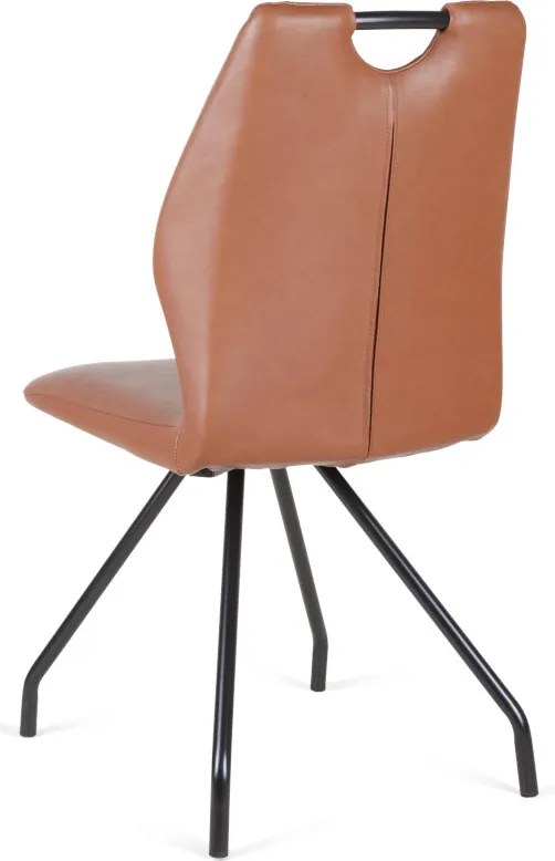 Eetkamerstoel - Carlos - leer Vintage cognac