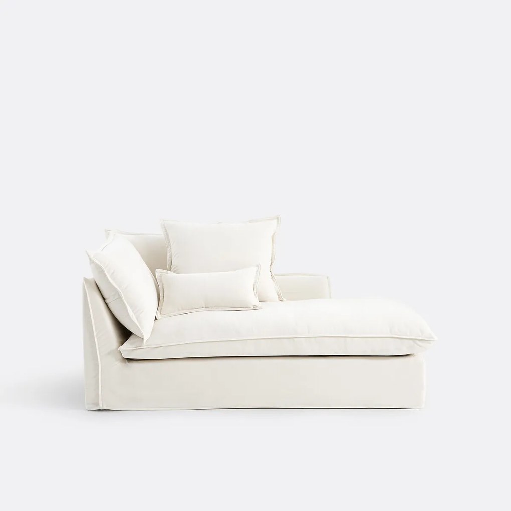 Longchair rechts, afneembare hoes, in gemêleerd polyester, ODNA
