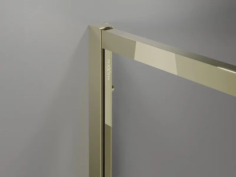 Mexen Exo-S Duo vierkante, verschuifbare douchecabine 100 x 100 cm, transparant, goud - 8111-100-100-50-00