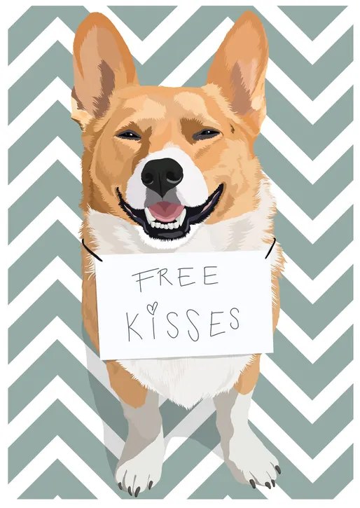 Ilustratie Free Kisses, ByKammille