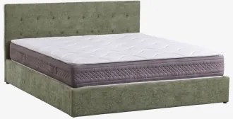 Bed Met Opklapbare Gestoffeerde Opbergruimte Abiel 180 X 200 Cm & Chenille Saliegroen & 180 X 200 Cm - Ivanor - Sklum