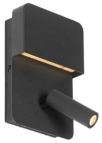 Wandlamp zwart incl. LED met USB en leeslamp met schakelaar - Robin Modern Binnenverlichting Lamp