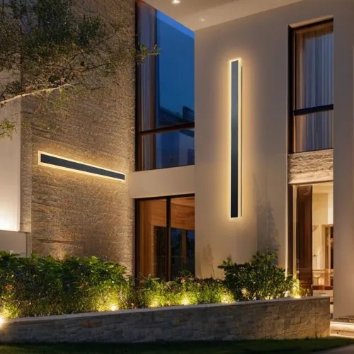 VEVOR Buitenmuurverlichting, 2-pack, 120 cm lange strips, moderne buitenmuurverlichting, 3000K warm wit, IP65 waterdicht, roestvrije buitenmuurverlichting, voor thuis, veranda, garage