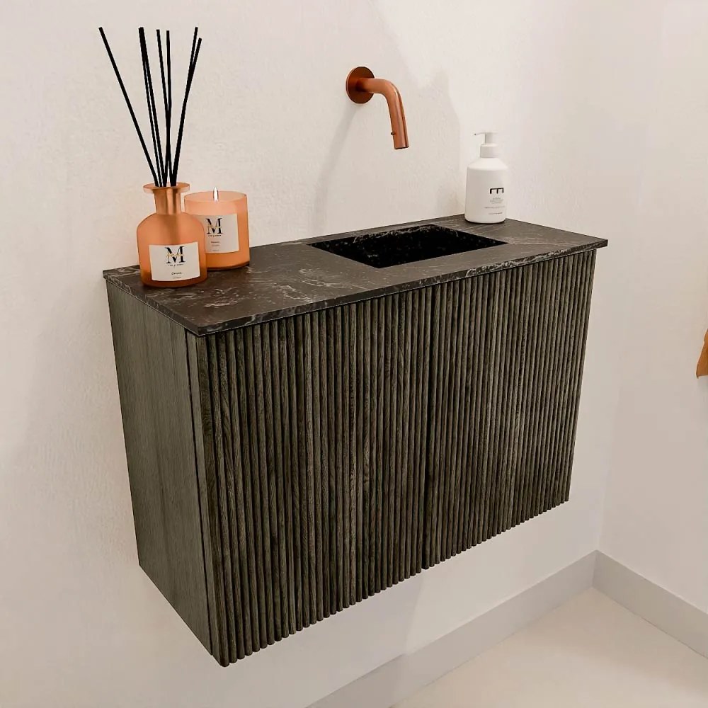 Mondiaz Joya DLux 60cm toiletmeubel shadow met wastafel faye rechts zonder kraangat lava