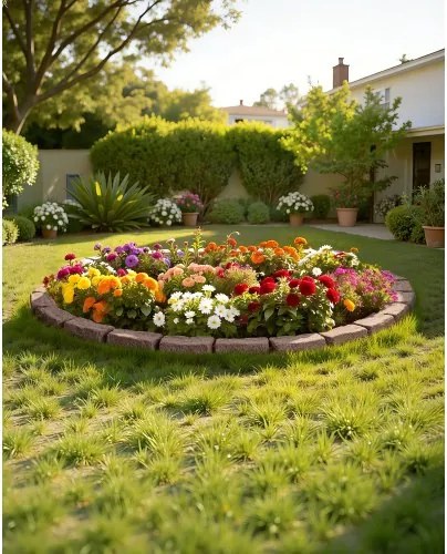 VEVOR gazonrand in steenlook, set van 4, 1180x95x57 mm, border, flexibele tuinrand in baksteenformaat met verankeringspinnen, lichtbestendige border voor opritten en looppaden, bruin