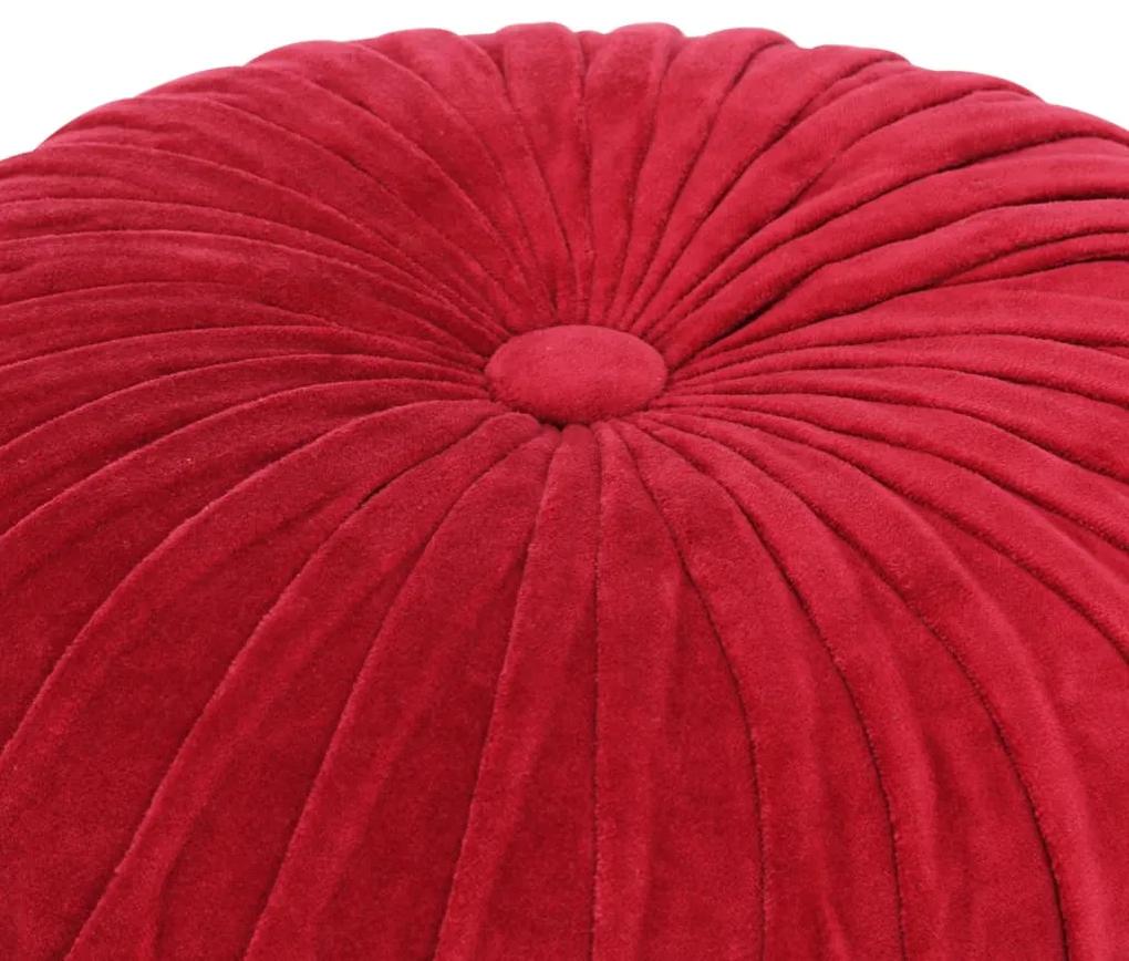 vidaXL Poef smock ontwerp 40x30 cm katoenfluweel rood