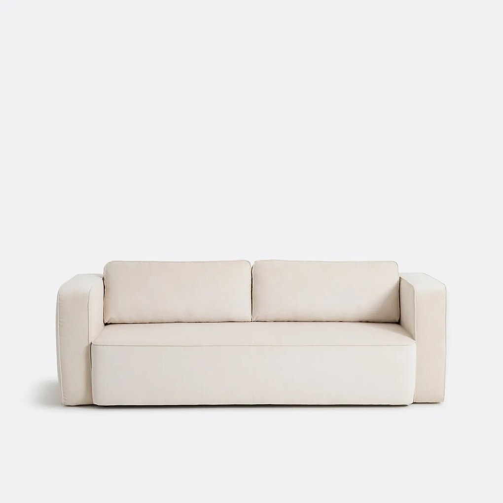 3-zitsbank, omvormbaar, met box, van fijn ribfluweel, AMEDEA