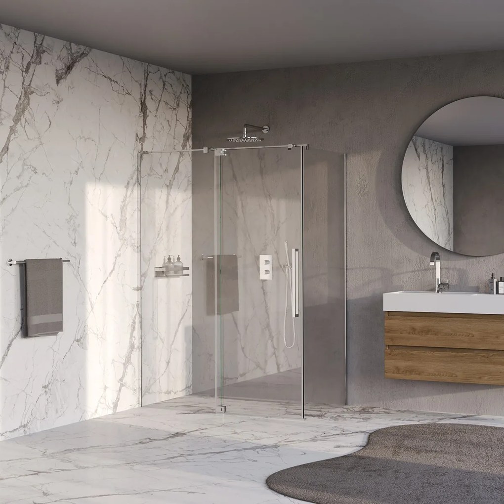 Brauer Stellar douchecabine met draaideur 140x80cm chroom