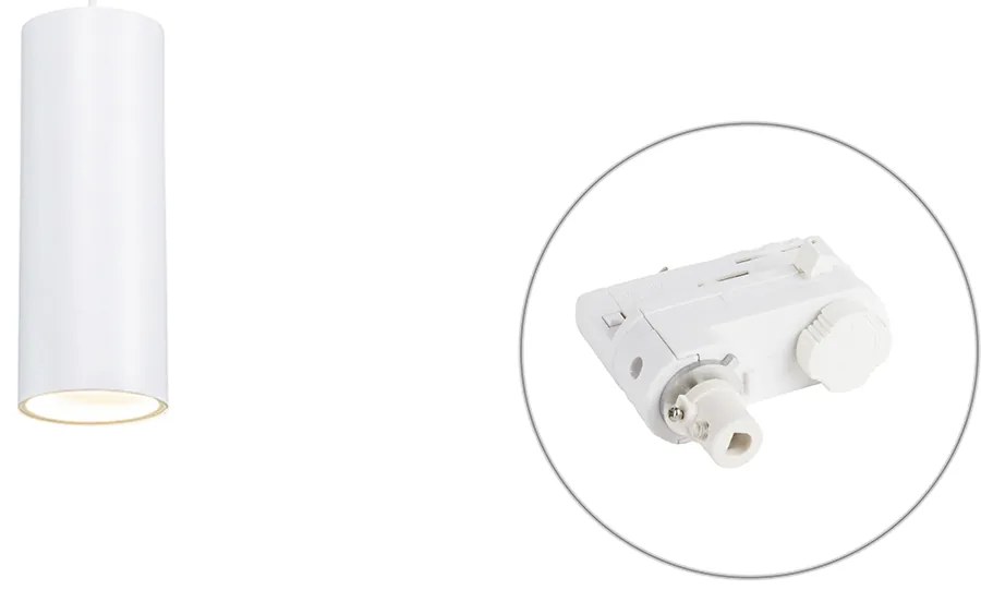 Design hanglamp wit incl. rail adapter 3-fase - 3-Phase Tubo Modern GU10 cilinder / rond Binnenverlichting Lamp