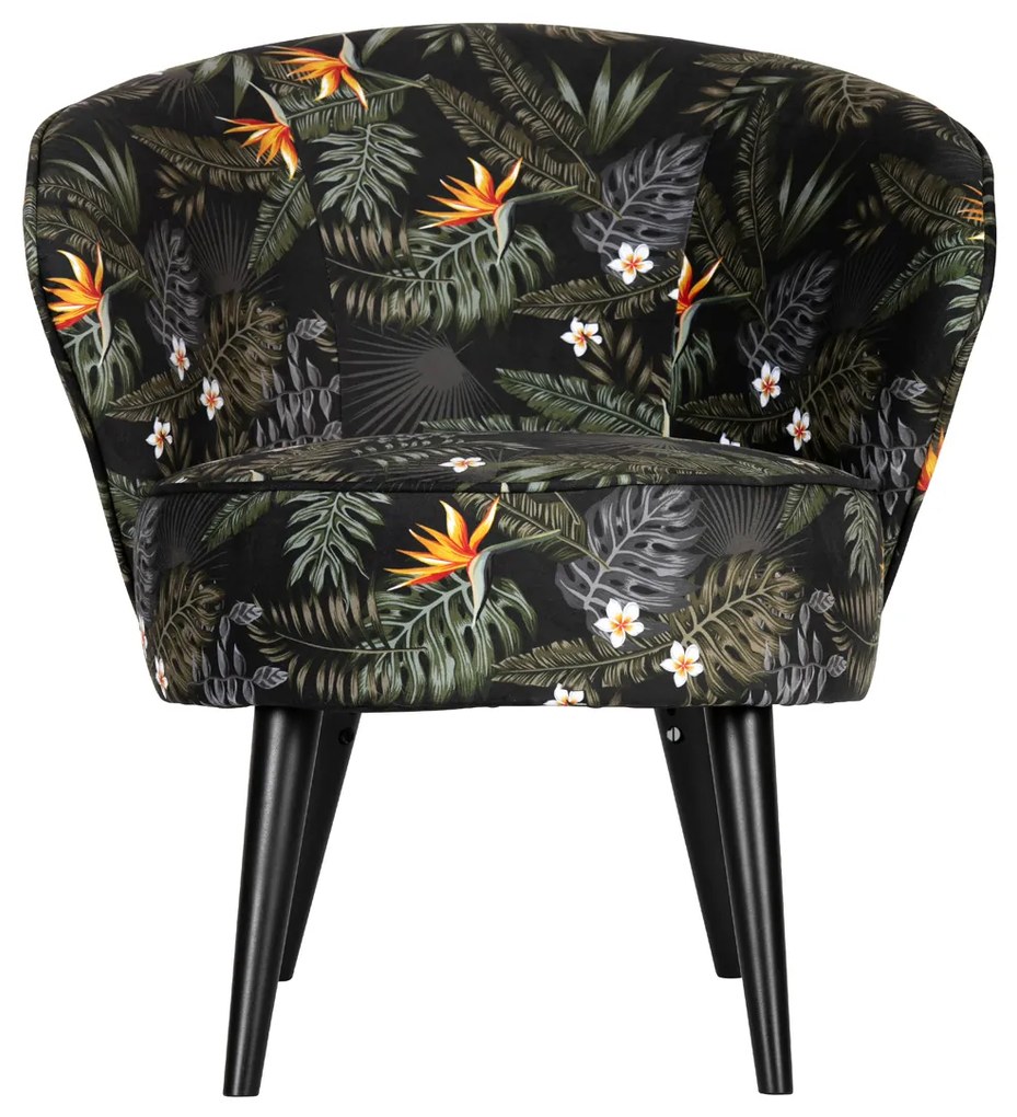 Woood Bo Gebloemde Fauteuil Fluweel