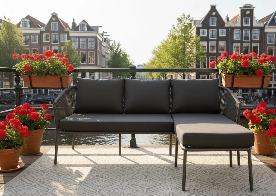 Baratti Chaise Longue Loungeset - Limoges - Antraciet - Rope - Baratti