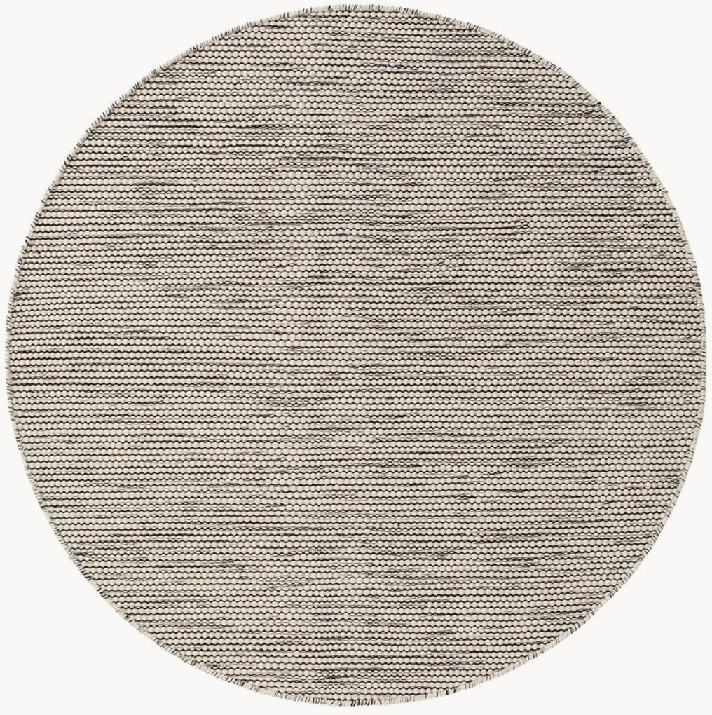 Rond handgeweven wollen laagpolig vloerkleed Rocco