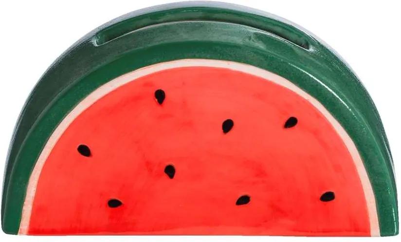 Deco Meloen - rood/groen - 16x8,5x5 cm - Leen Bakker