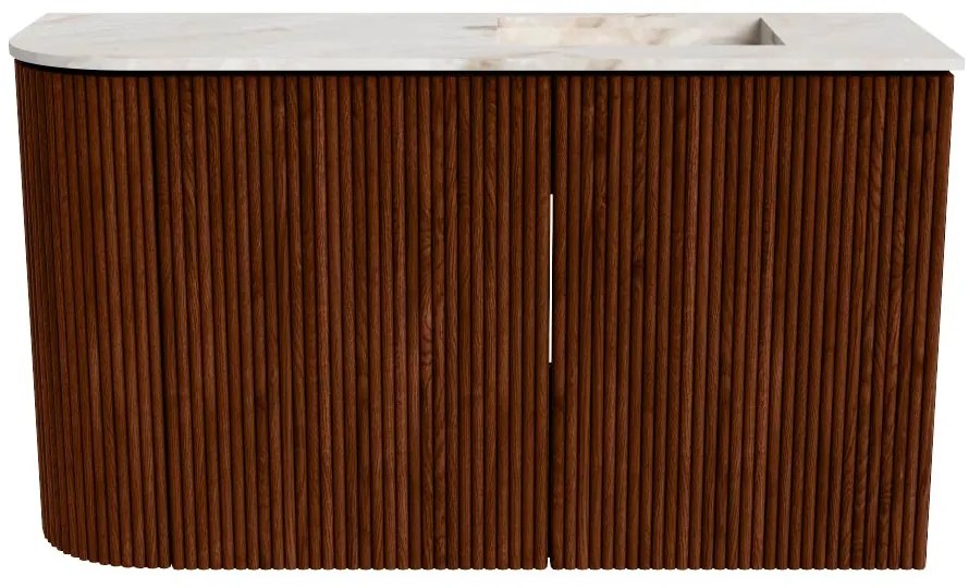 Mondiaz Joya DLux 70cm toiletmeubel ronding links ruby met wastafel faye rechts zonder kraangat frappe
