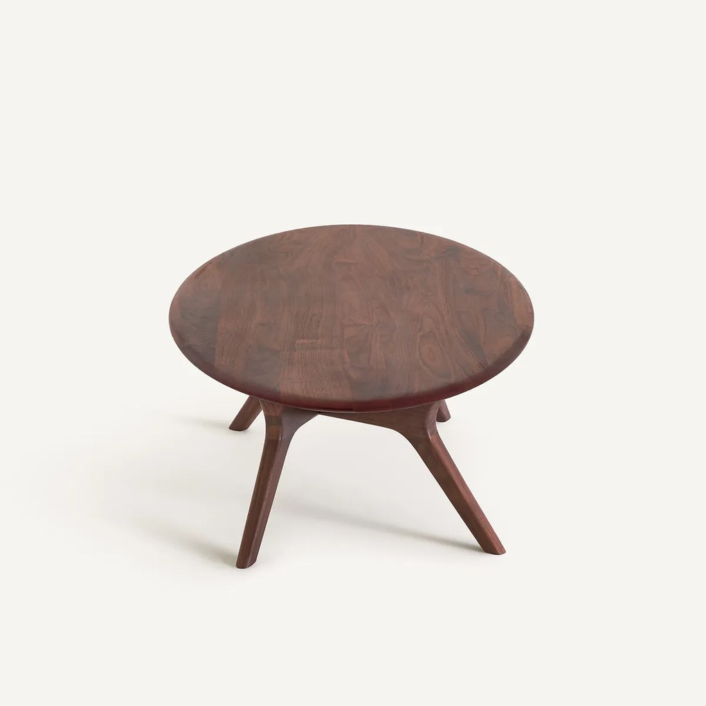 Ellipsvormige salontafel van massief notenhout, MARICIELO