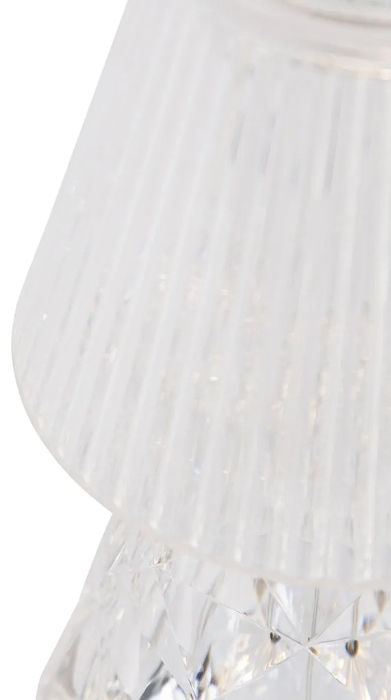 Buitenlamp Tafellamp transparant glas incl. LED oplaadbaar IP44 - Lola 20 Lux Klassiek / Antiek IP44 Buitenverlichting rond Lamp