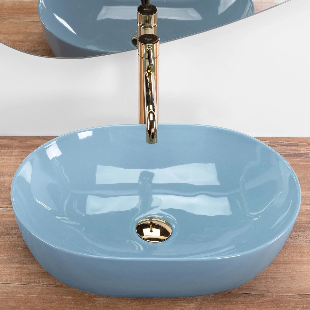 Opzetwastafel Rea LISA L.BLUE SHINY