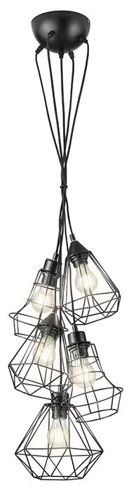 QAZQA Moderne hanglamp zwart 5-lichts - Mieke Modern, Design E27 Binnenverlichting Lamp