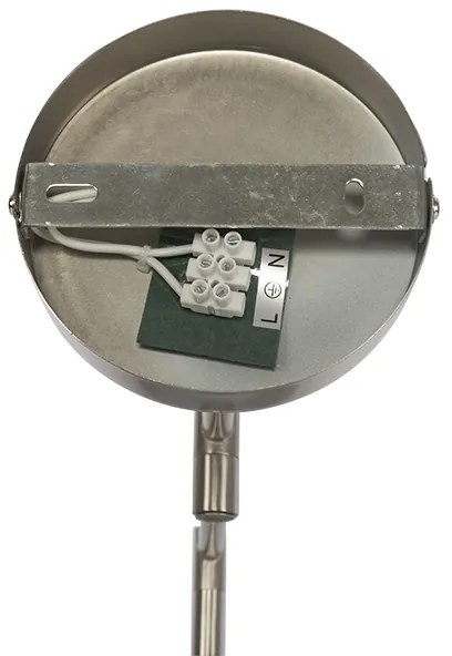 Wandlamp staal met witte kap en verstelbare arm - Ladas Deluxe