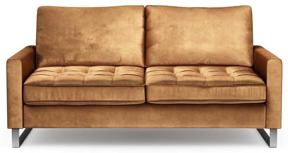 Rivièra Maison - West Houston Sofa 2,5 Seater, velvet, cognac - Kleur: bruin