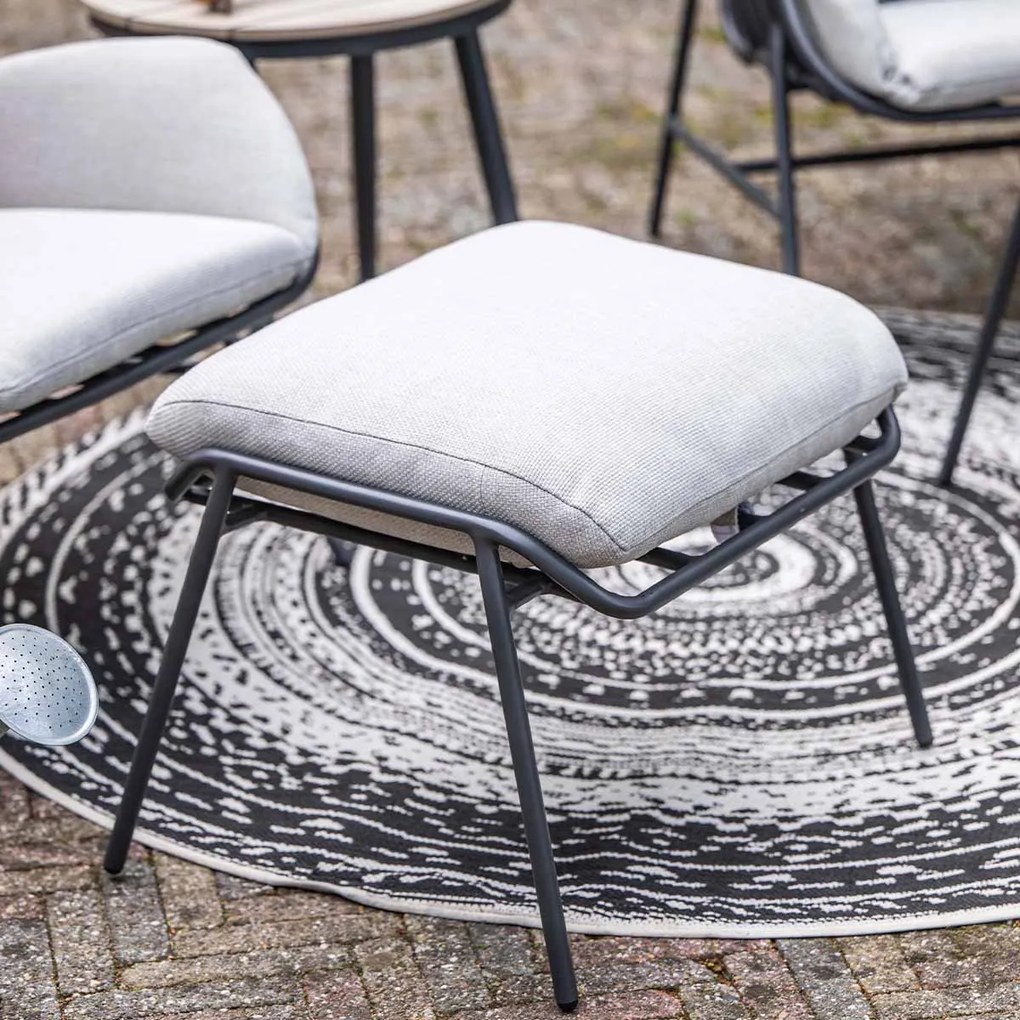 Garden Impressions Fresno loungestoelen donker grijs - Lucas bijzettafel Ø50 cm