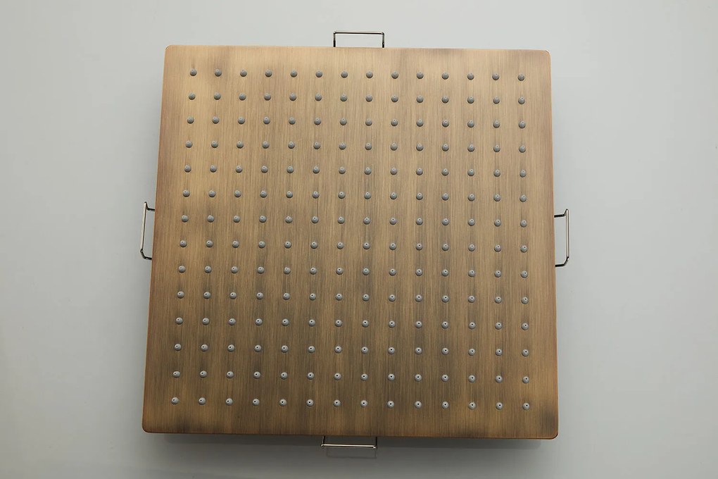 Saniclear Cube inbouw regendouche met inbouw douchekop 30x30cm en 2 standen handdouche verouderd messing