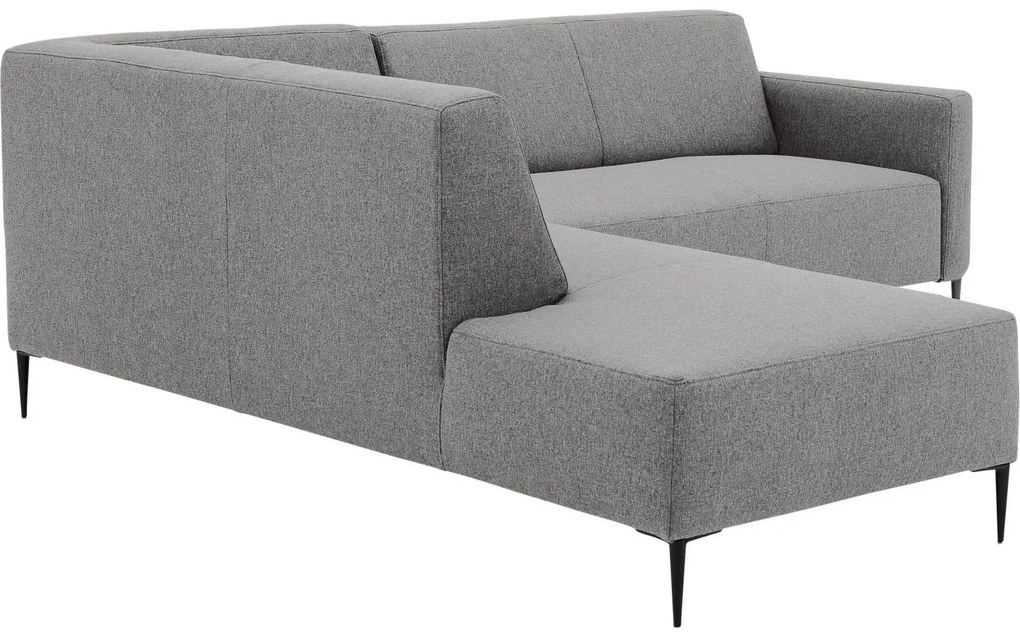 Goossens  Key West lichtgrijs, stof, 2-zits, modern design met ligelement links