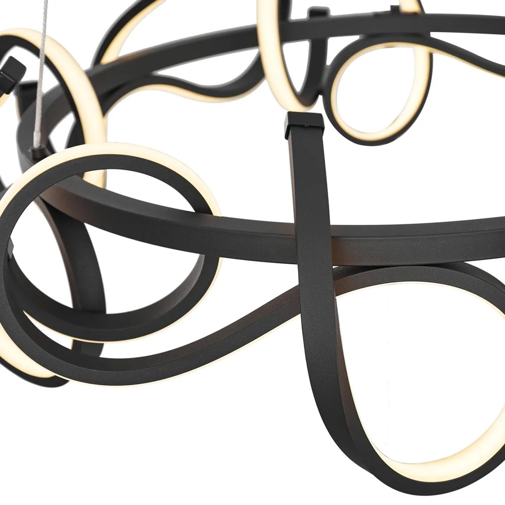 Design hanglamp zwart rond 3-staps dimbaar - Krisscross