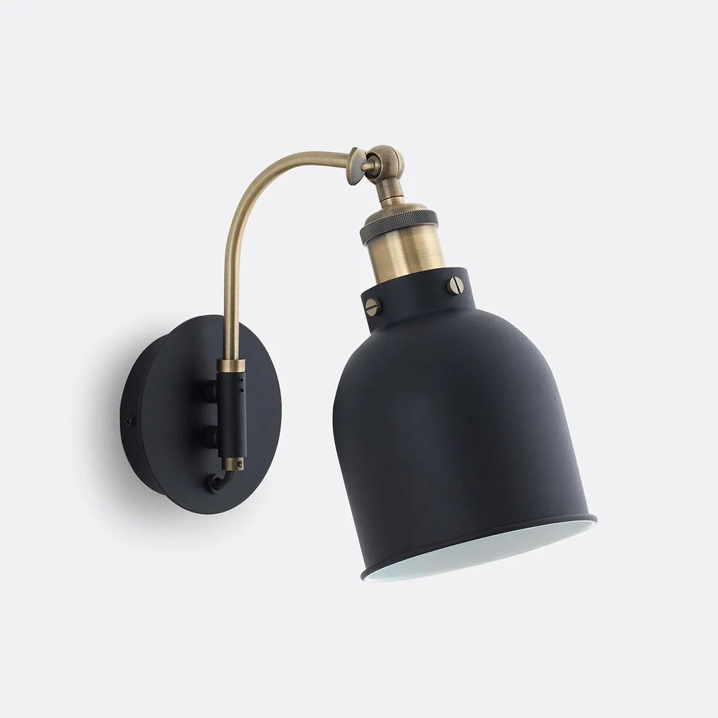 Wandlamp in ijzer en messing, Zantar