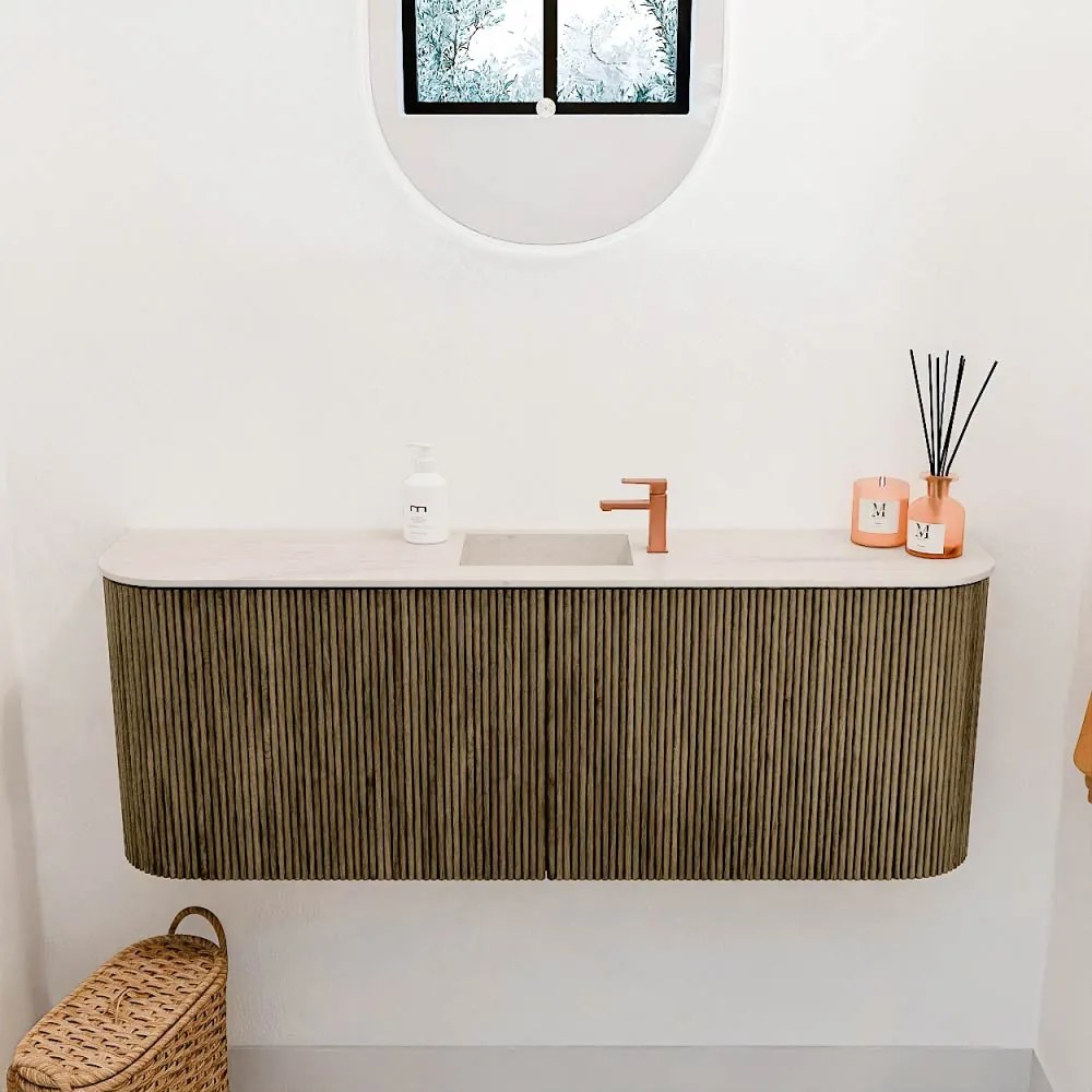 Mondiaz Joya DLux 115cm toiletmeubel ronding links/rechts dusk met wastafel faye midden 1 kraangat meli