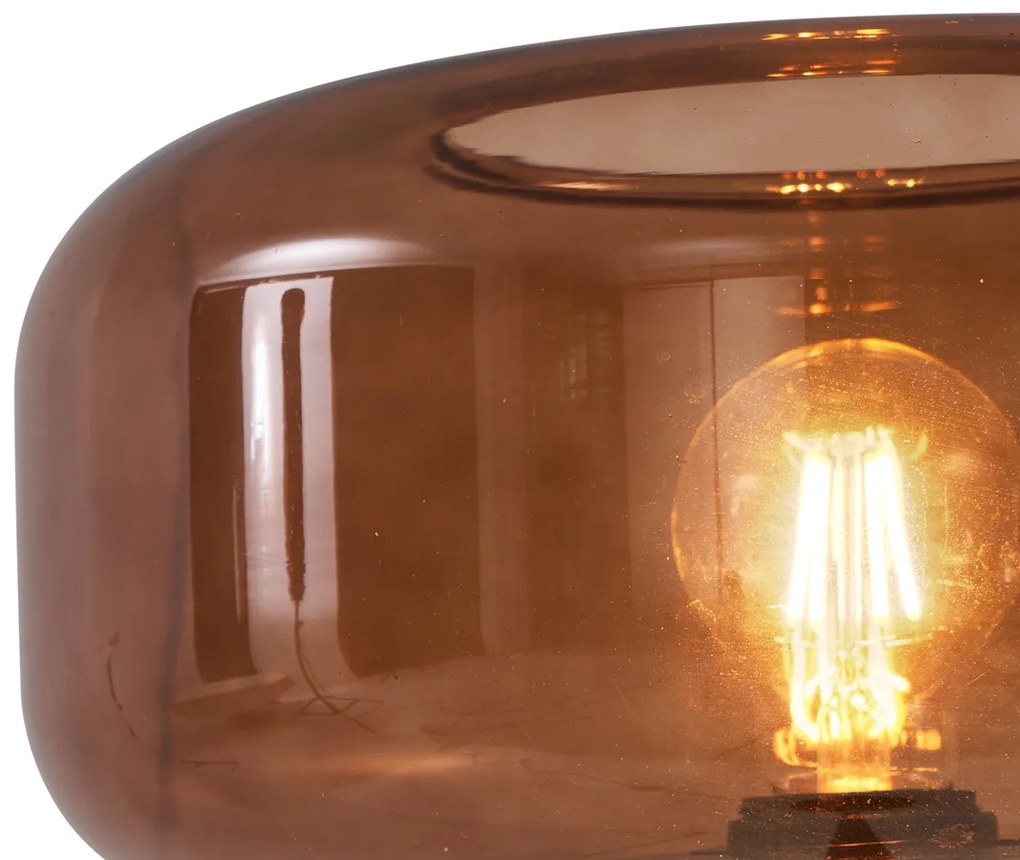 Retro vloerlamp zwart met brons glas - Bizle Retro E27 rond Binnenverlichting Lamp