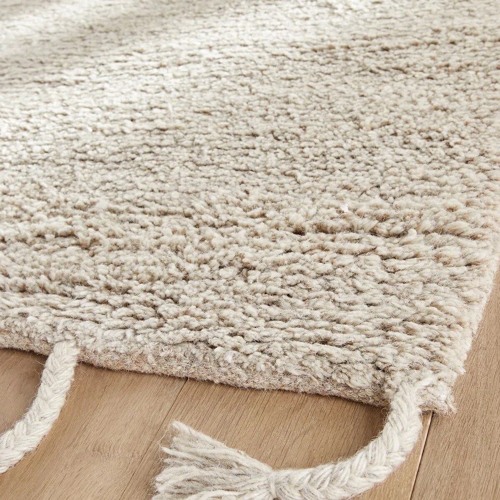 Tapijt XL in wol, handgestrikt, Néroli