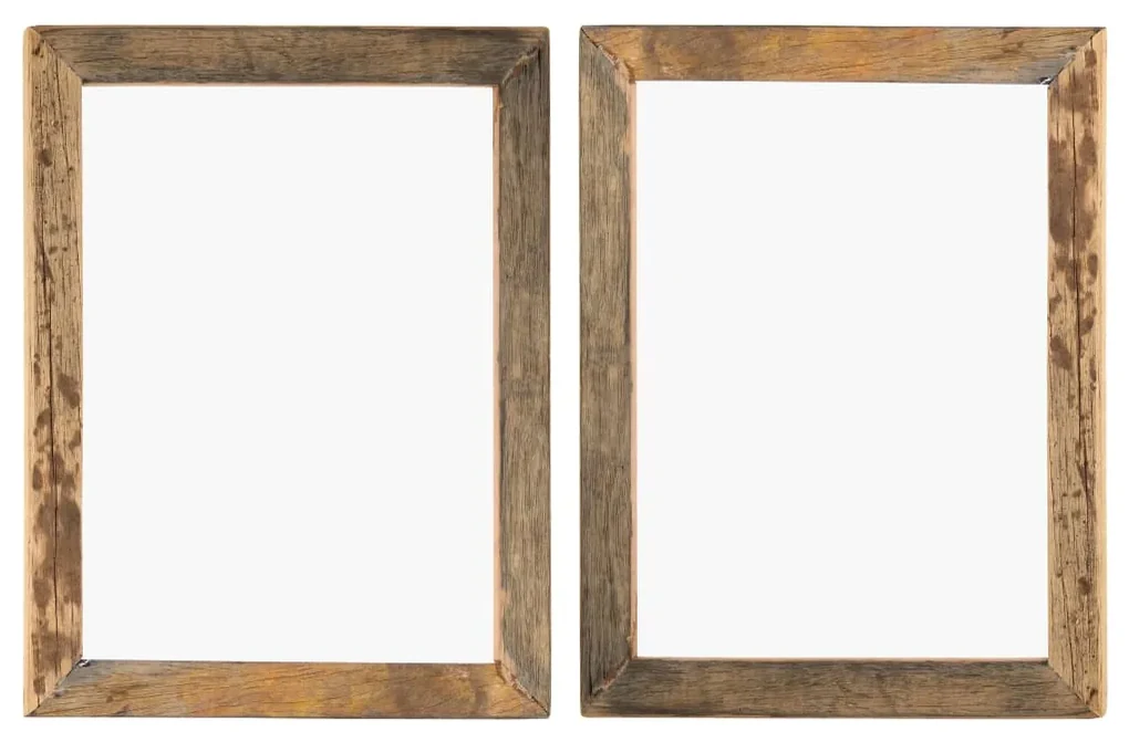 vidaXL Fotolijsten 2 st 50x60 cm massief gerecycled hout en glas