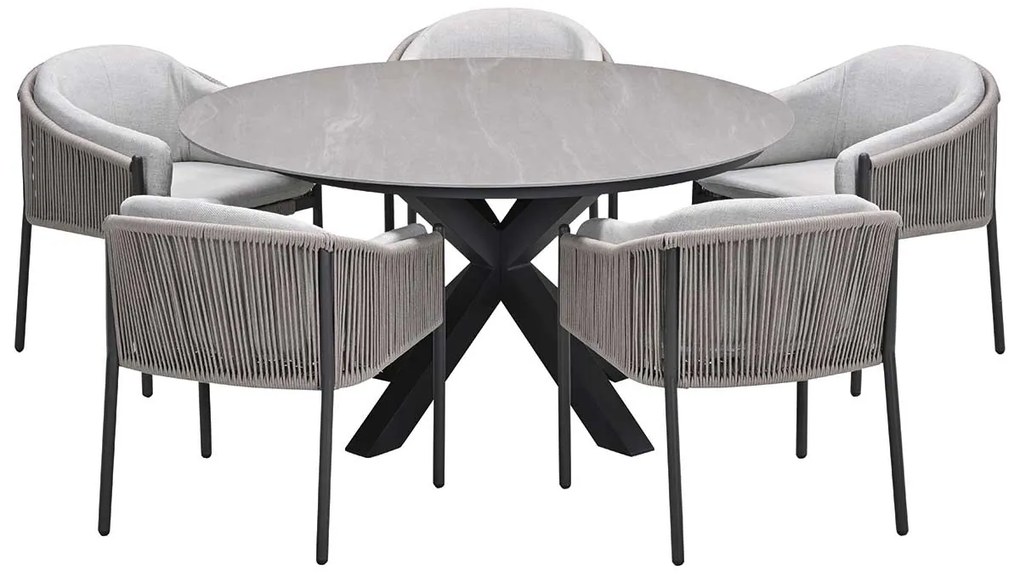 Garden Impressions Delvin tuinset 6-delig - Duuk tuintafel Ø150 cm