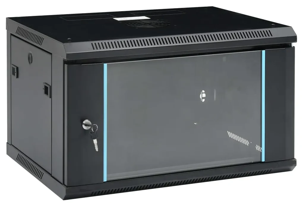 vidaXL Netwerkkast voor aan de muur 6U 19" IP20 600x450x375 mm