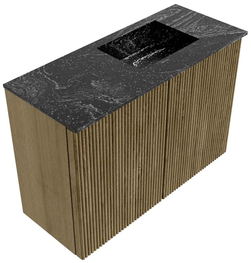Mondiaz Joya DLux 60cm toiletmeubel dusk met wastafel faye rechts zonder kraangat lava