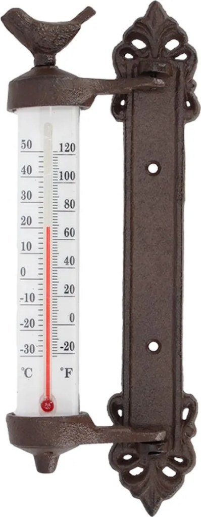 Esschert Design Wandthermometer vogel in gietijzer