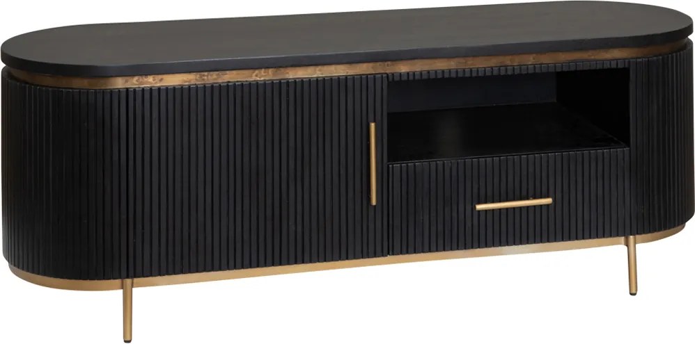 Tv-meubel Ovaal Met Messing 150 Cm - 150x45x55cm.