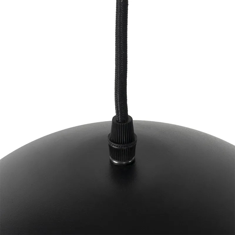 Industriële hanglamp zwart met goud 3-lichts - Magnax