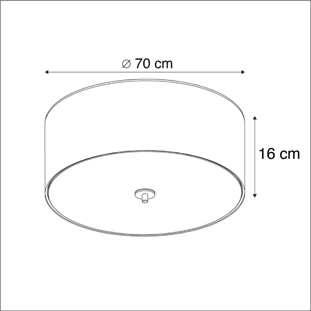 Stoffen Smart plafondlamp met dimmer taupe 70 cm incl. 6 Wifi A60 - Drum Jute Modern, Landelijk / Rustiek E27 rond Binnenverlichting Lamp