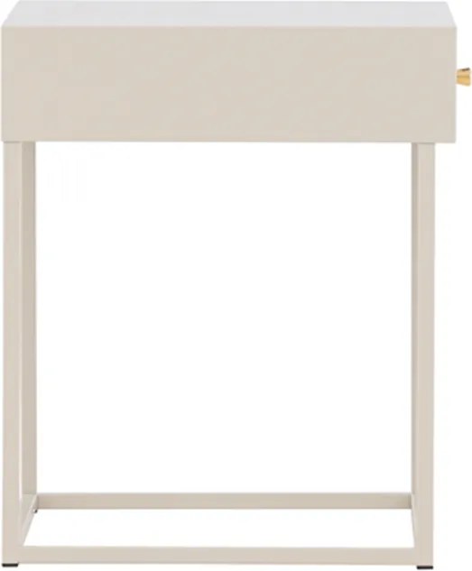 Metalen Nachtkastje Met Lade Beige - 41x41x50cm.