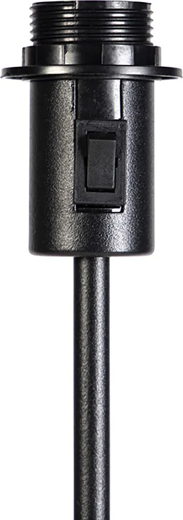 Vloerlamp zwart verstelbaar met kap lichtbruin 50 cm - Parte