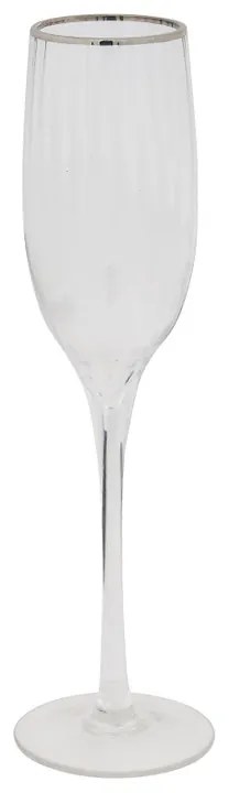 Champagneglas met zilveren rand - 26 cl